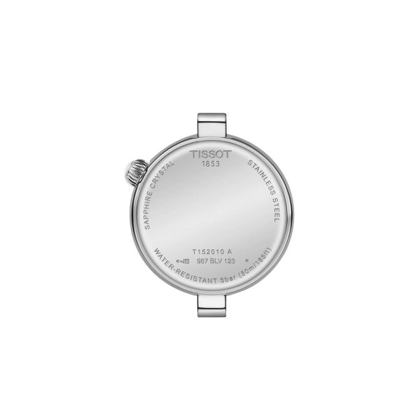 Tissot Désir quartz watch diamond hour markers white mother-of-pearl dial steel bracelet 28 mm