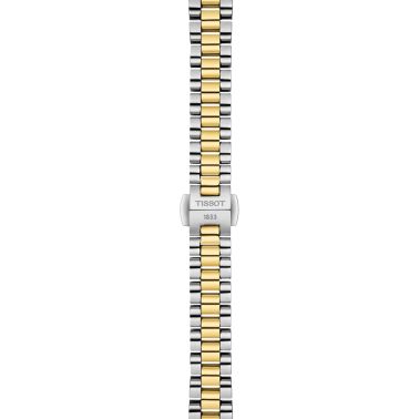 Tissot Désir quartz watch white mother-of-pearl dial steel bracelet and yellow gold pvd 28 mm T152.010.22.118.01