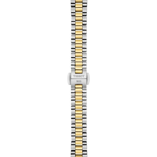 Tissot Désir quartz watch white mother-of-pearl dial steel bracelet and yellow gold pvd 28 mm T152.010.22.118.01