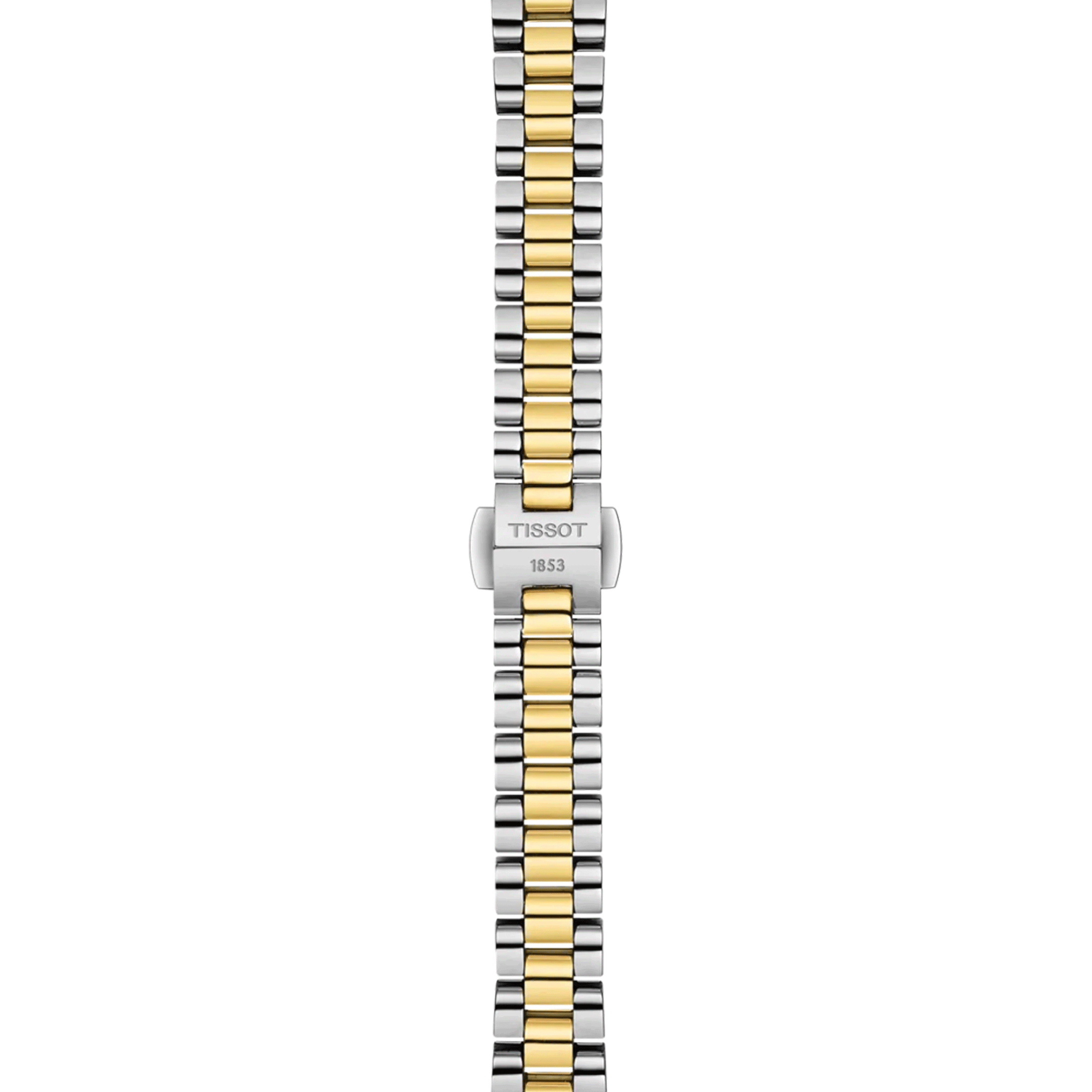 Tissot Désir quartz watch white mother-of-pearl dial steel bracelet and yellow gold pvd 28 mm T152.010.22.118.01