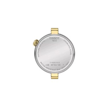 Tissot Désir quartz watch white mother-of-pearl dial steel bracelet and yellow gold pvd 28 mm T152.010.22.118.01