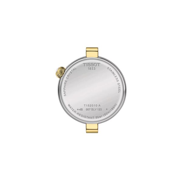 Tissot Désir quartz watch white mother-of-pearl dial steel bracelet and yellow gold pvd 28 mm T152.010.22.118.01