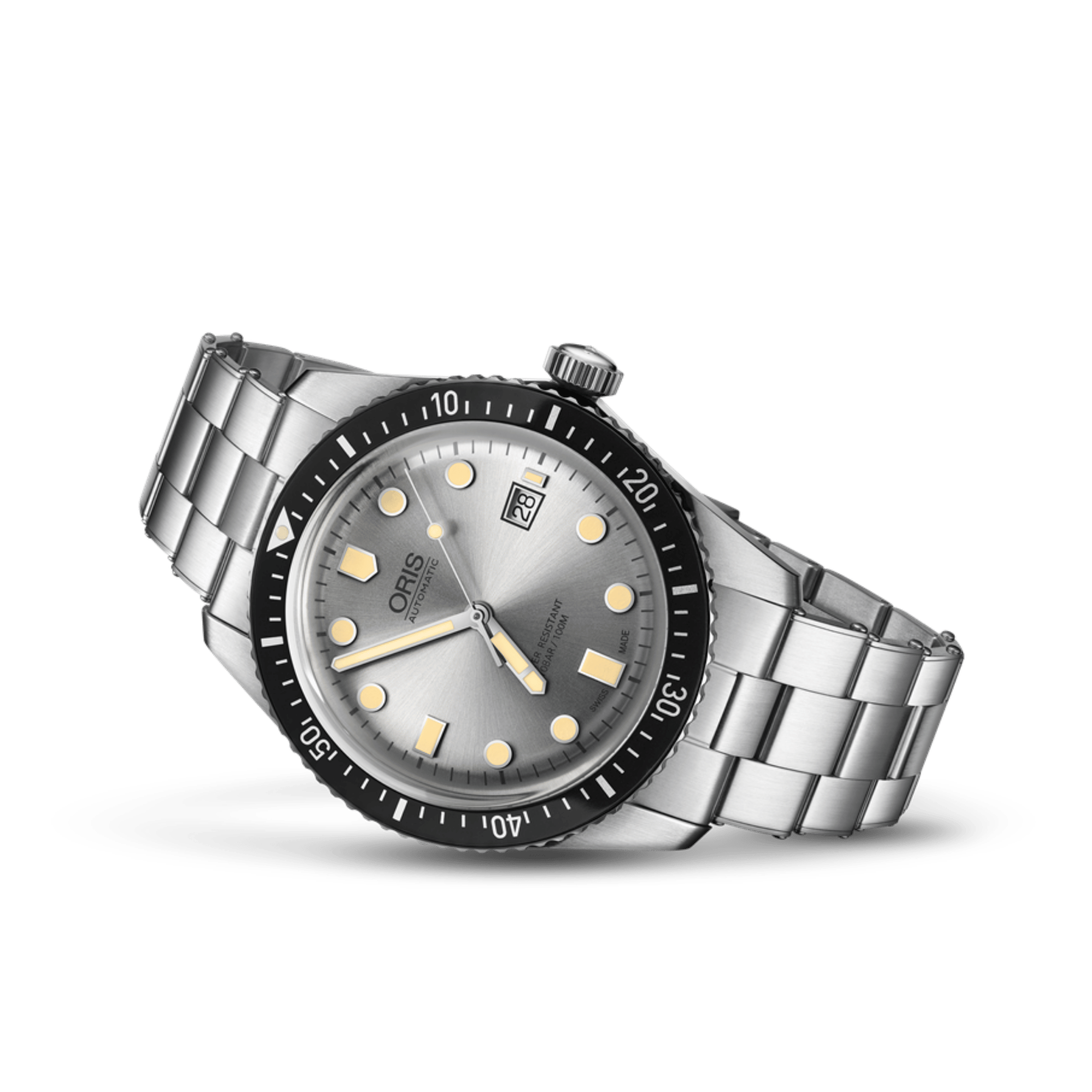 Montre Oris Divers Sixty-Five automatique cadran gris bracelet acier 42 mm