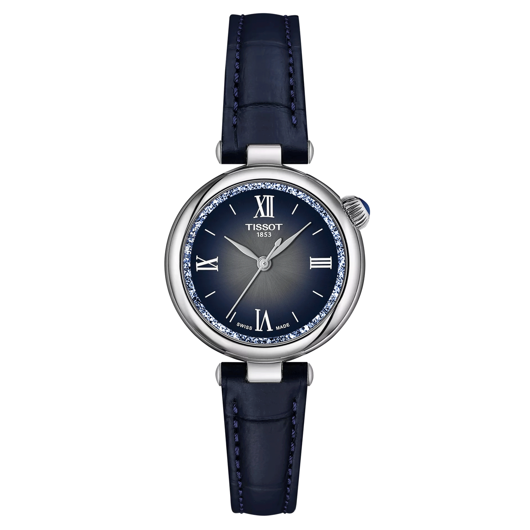 Montre Tissot Désir quartz cadran bleu clair bracelet cuir bleu 28 mm T152.010.16.038.01