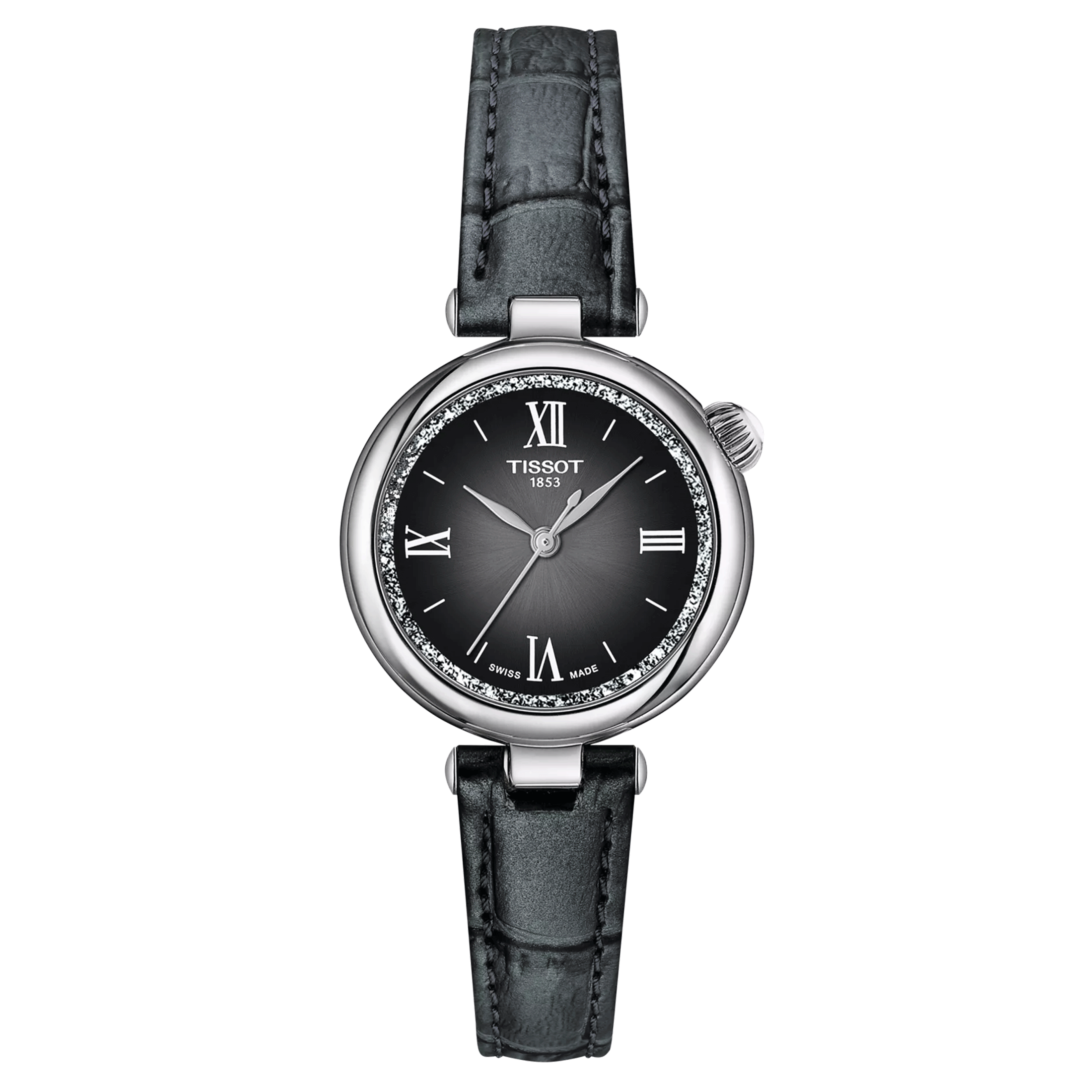 Montre Tissot Désir quartz cadran gris bracelet cuir gris 28 mm T152.010.16.038.00