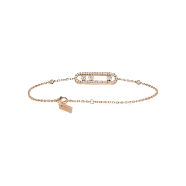 Bracelet Messika Baby Move Pavé en or rose et diamants