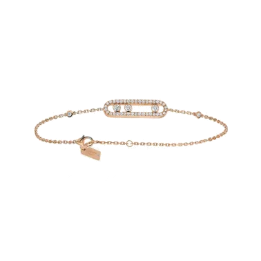 Bracelet Messika Baby Move Pavé en or rose et diamants