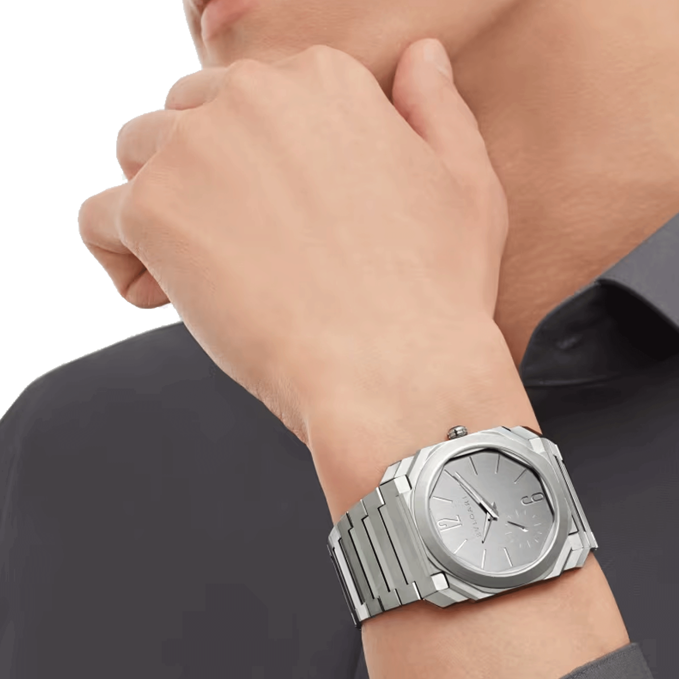 Montre Bulgari Octo Finissimo automatique cadran argent bracelet acier 40 mm 103464