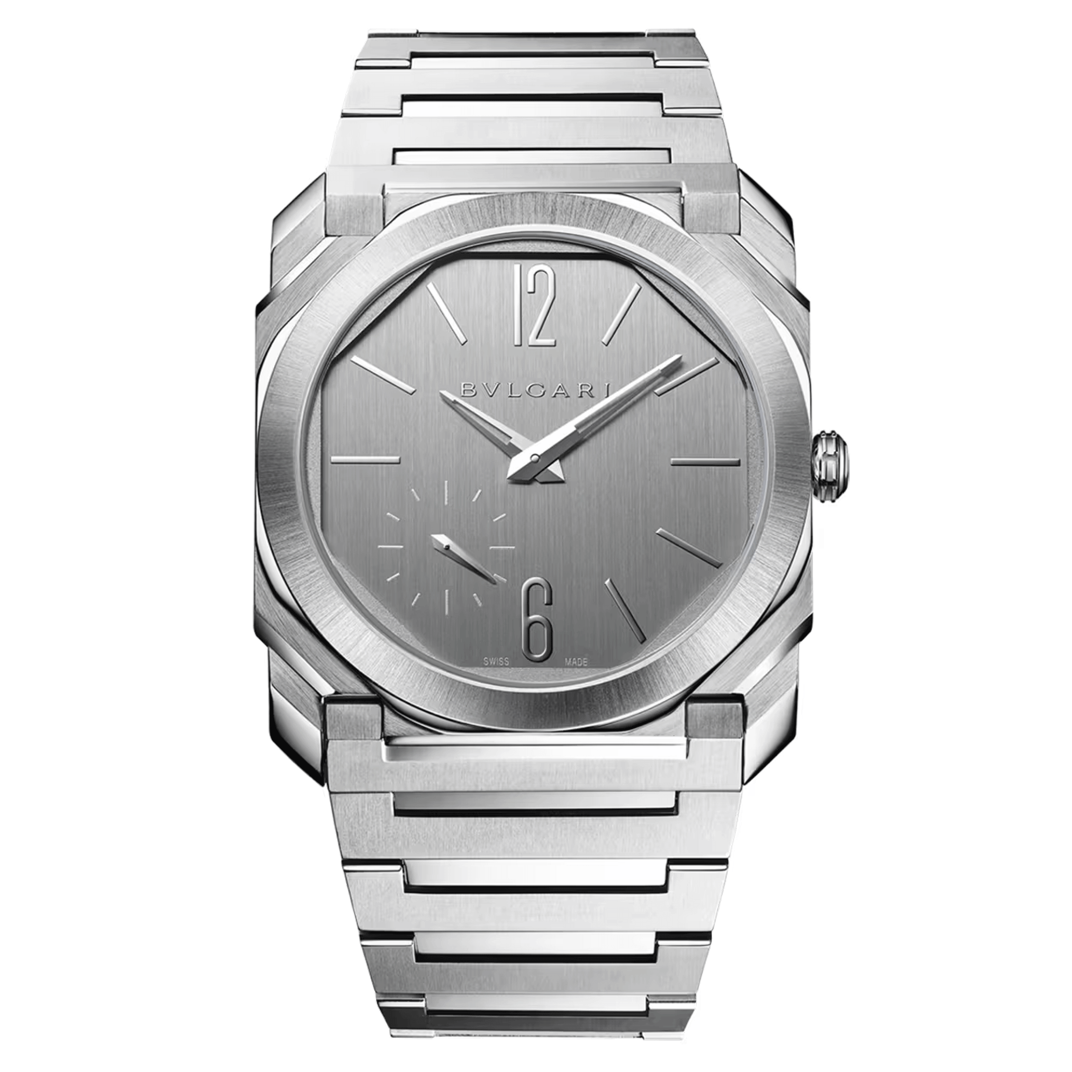 Montre Bulgari Octo Finissimo automatique cadran argent bracelet acier 40 mm 103464