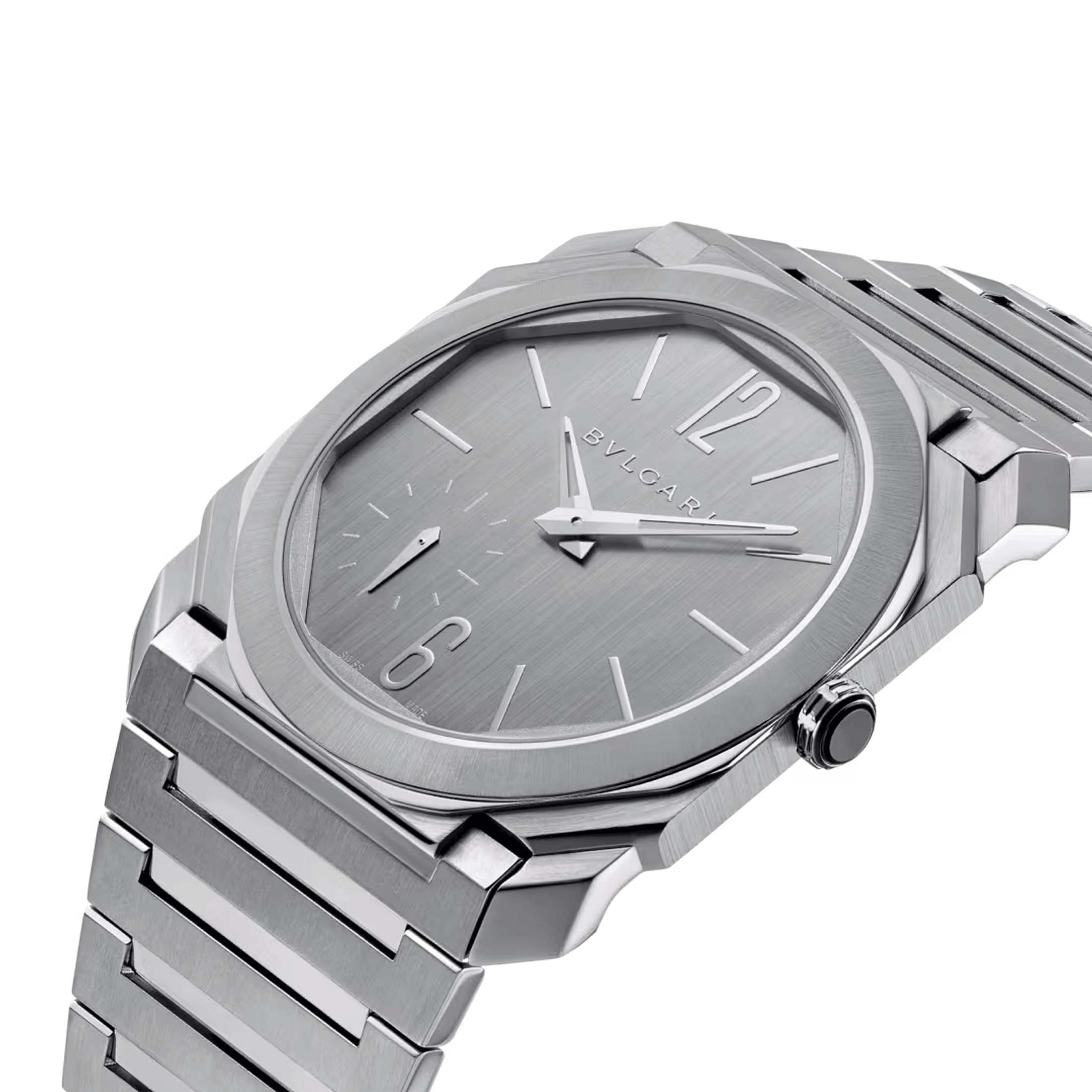 Montre Bulgari Octo Finissimo automatique cadran argent bracelet acier 40 mm 103464