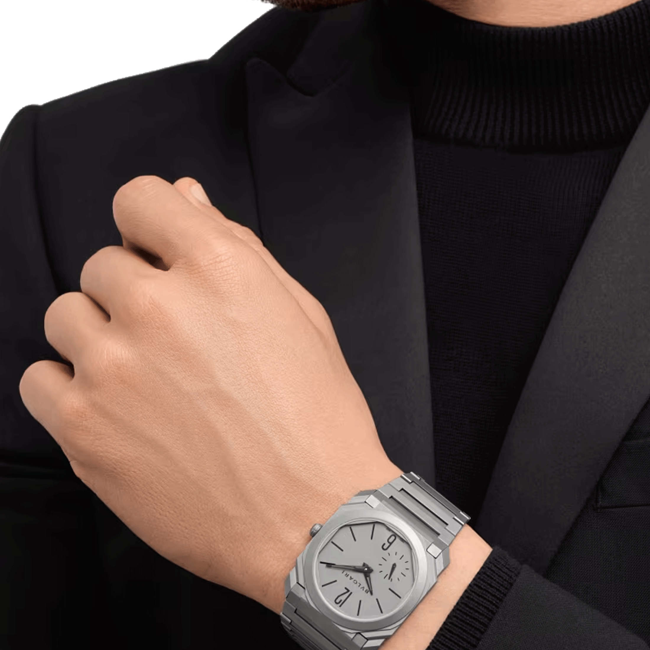 Montre Bulgari Octo Finissimo automatique cadran titane gris bracelet titane 40 mm 102713