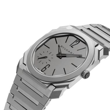 Montre Bulgari Octo Finissimo automatique cadran titane gris bracelet titane 40 mm 102713
