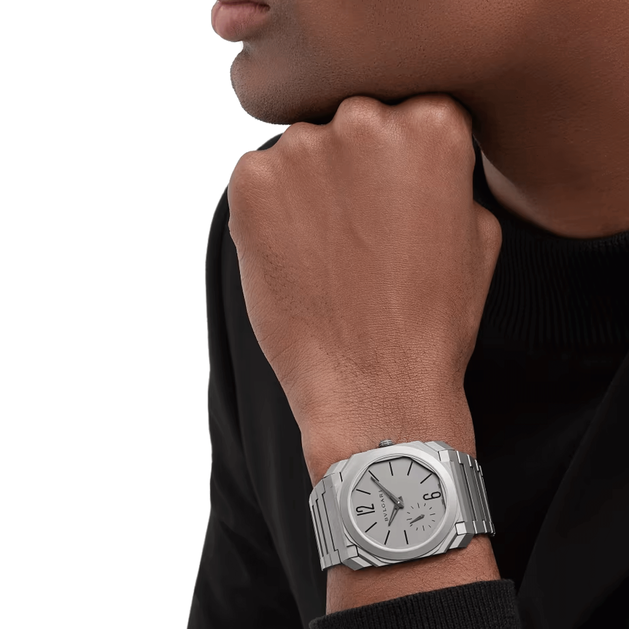 Montre Bulgari Octo Finissimo automatique cadran titane gris bracelet titane 40 mm 102713