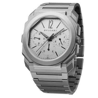 Bulgari Octo Finissimo Chronograph GMT automatic grey titanium dial titanium bracelet 42 mm 103068