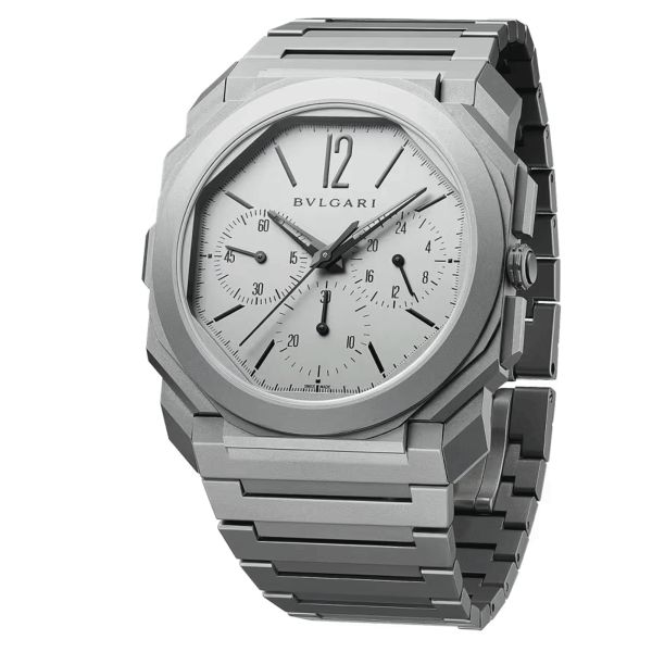 Bulgari Octo Finissimo Chronograph GMT automatic grey titanium dial titanium bracelet 42 mm 103068