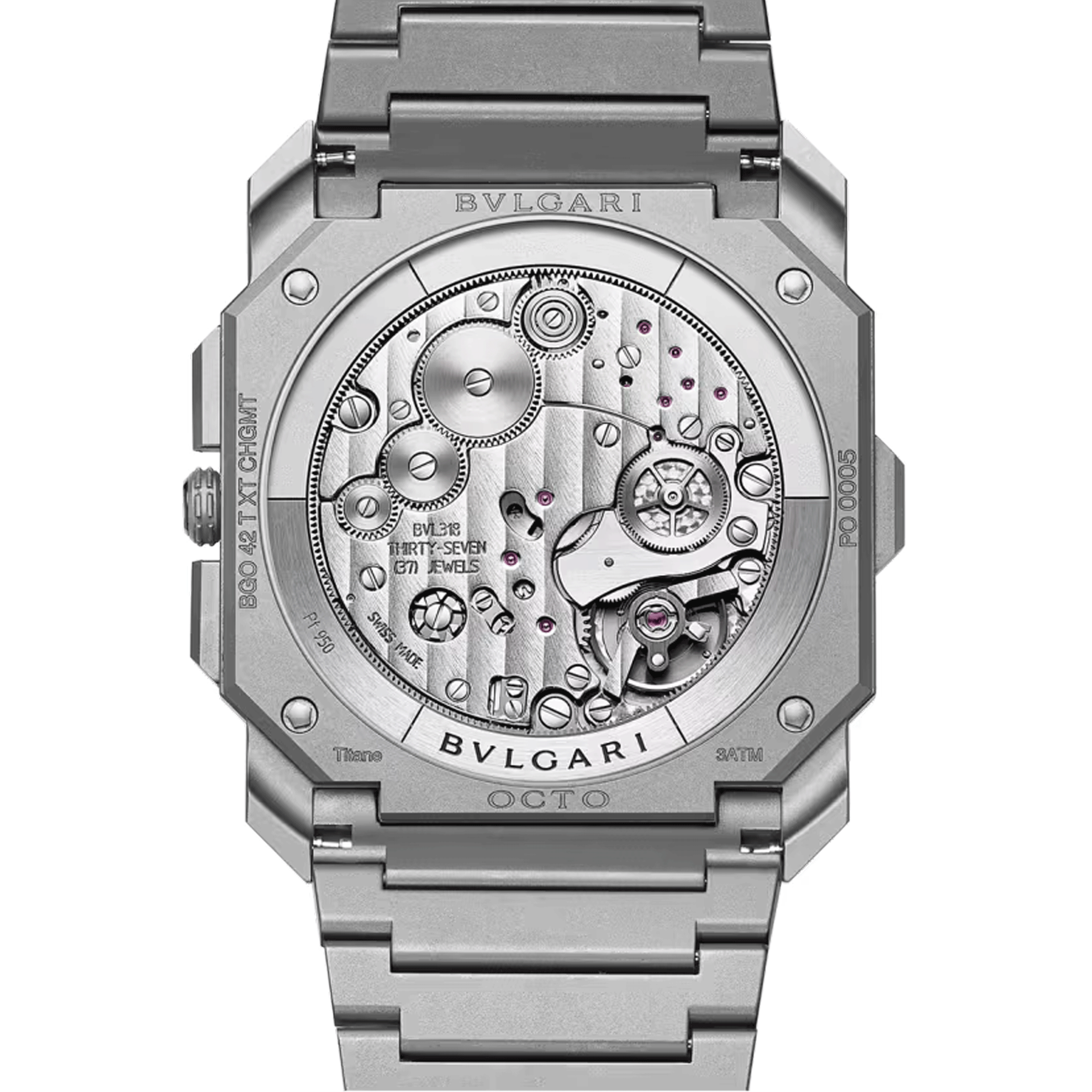 Bulgari Octo Finissimo Chronograph GMT automatic grey titanium dial titanium bracelet 42 mm 103068