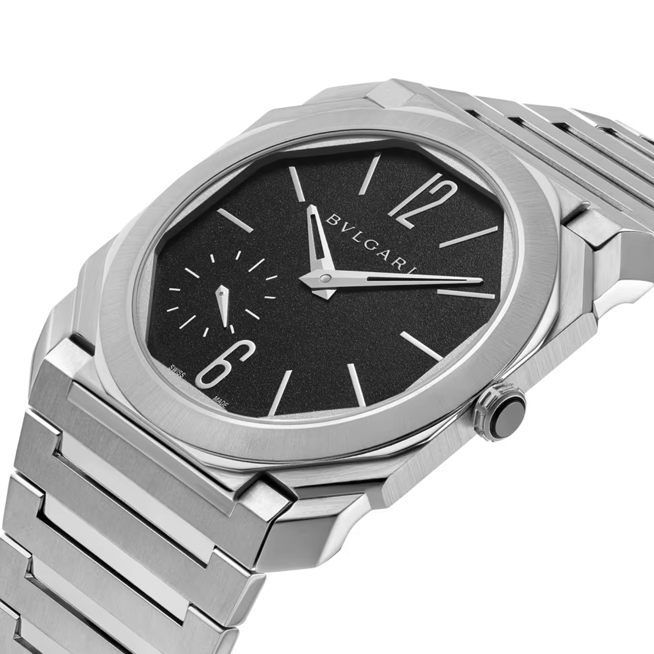 Bulgari Octo Finissimo automatic watch black dial stainless steel bracelet 40 mm 103297