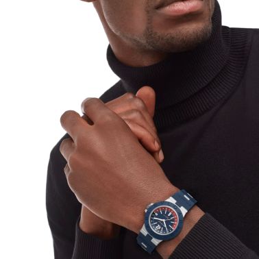 Montre Bulgari Bvlgari Aluminium GMT automatique cadran bleu bracelet caoutchouc bleu 40 mm 103554