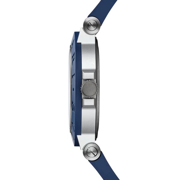 Bulgari Bvlgari Aluminium GMT automatic watch blue dial blue rubber strap 40 mm 103554