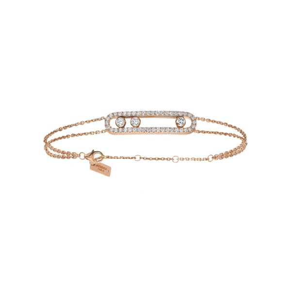 Bracelet Messika Move Classique Pavé en or rose et diamants