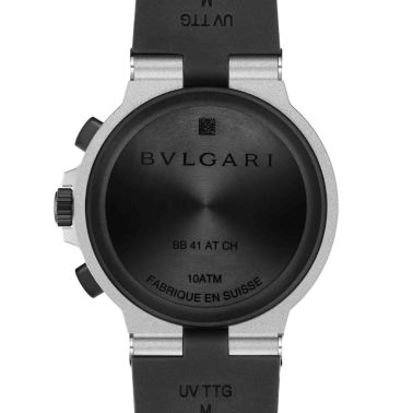 Bulgari Bvlgari Aluminium Automatic Chronograph watch grey dial black rubber strap 41 mm 103722