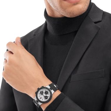 Bulgari Bvlgari Aluminium Automatic Chronograph watch grey dial black rubber strap 41 mm 103722