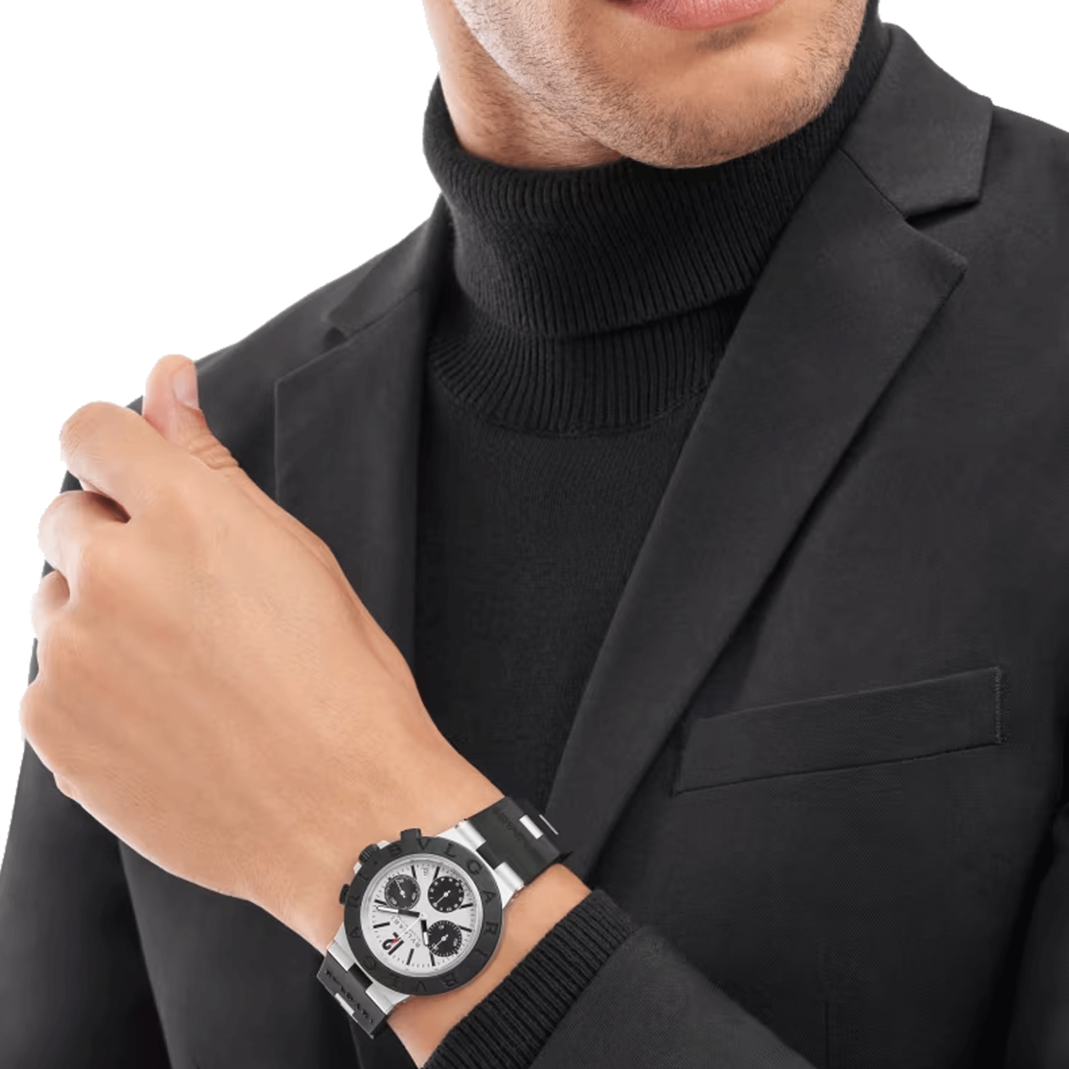 Montre Bulgari Bvlgari Aluminium Chronographe automatique cadran gris bracelet caoutchouc noir 41 mm 103722