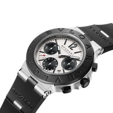 Montre Bulgari Bvlgari Aluminium Chronographe automatique cadran gris bracelet caoutchouc noir 41 mm 103722