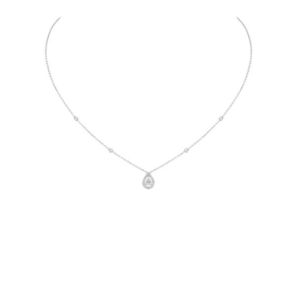 Collier Messika Joy en or blanc et diamant poire 0,25 carat