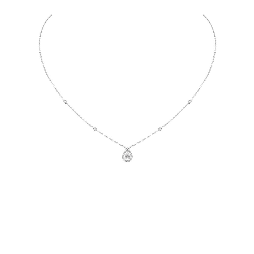 Collier Messika Joy en or blanc et diamant poire 0,25 carat