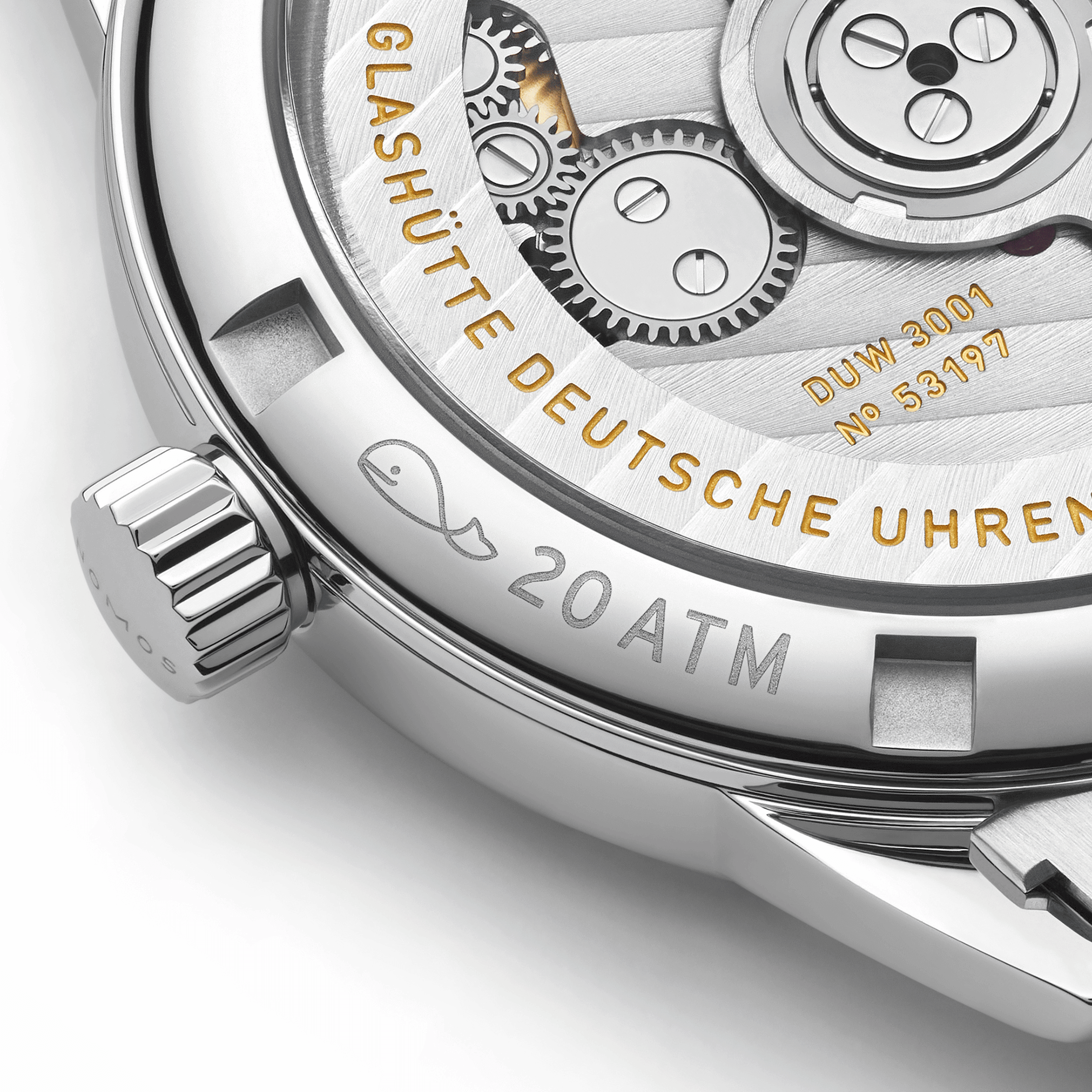 Nomos Club Sport Neomatik 34 Gold automatic sapphire back golden dial steel bracelet 34 mm