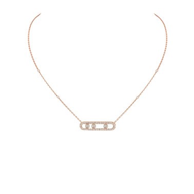 Collier Messika Move Pavé en or rose et diamants