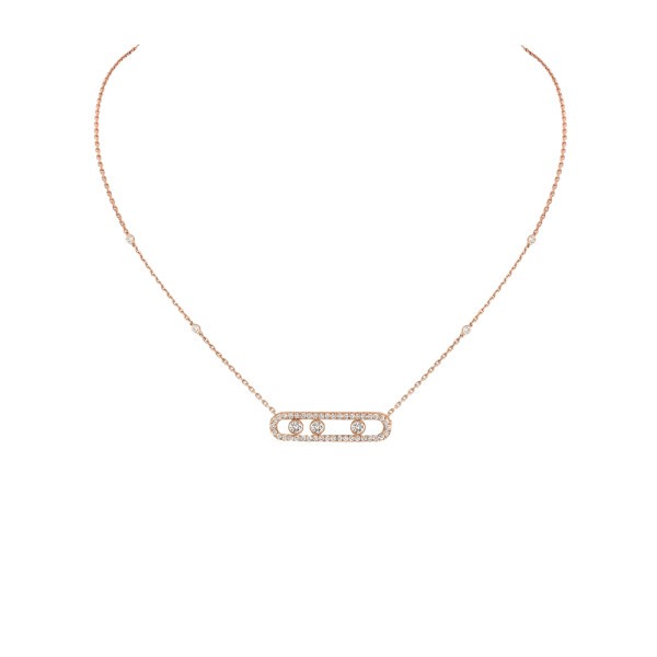 Collier Messika Move Pavé en or rose et diamants