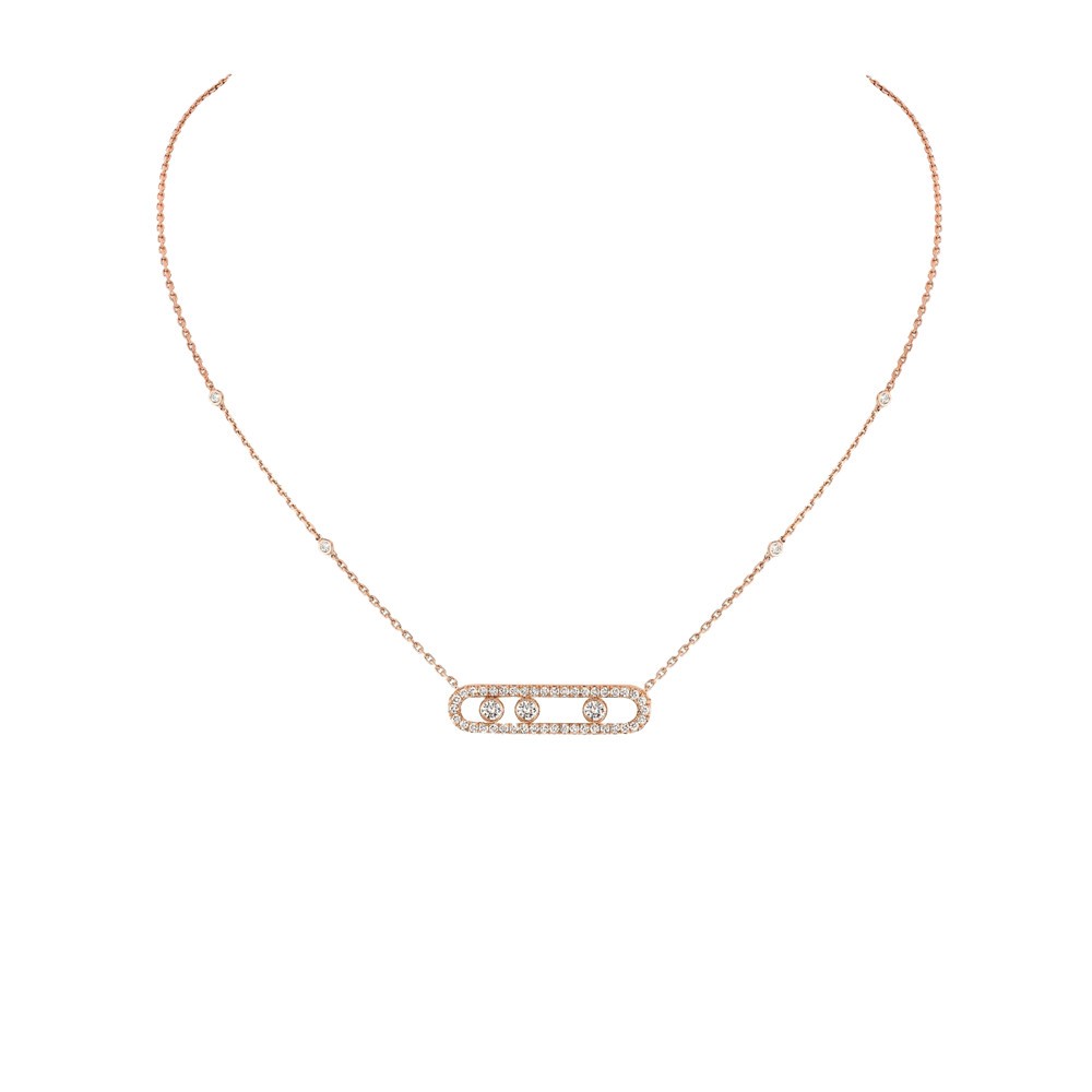 Collier Messika Move Pavé en or rose et diamants