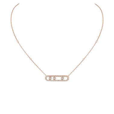 Collier Messika Move Pavé en or rose et diamants