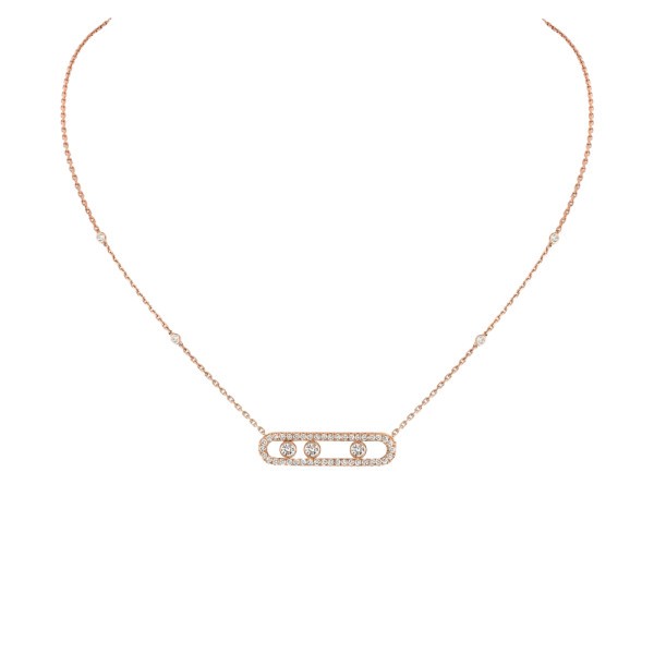 Collier Messika Move Pavé en or rose et diamants