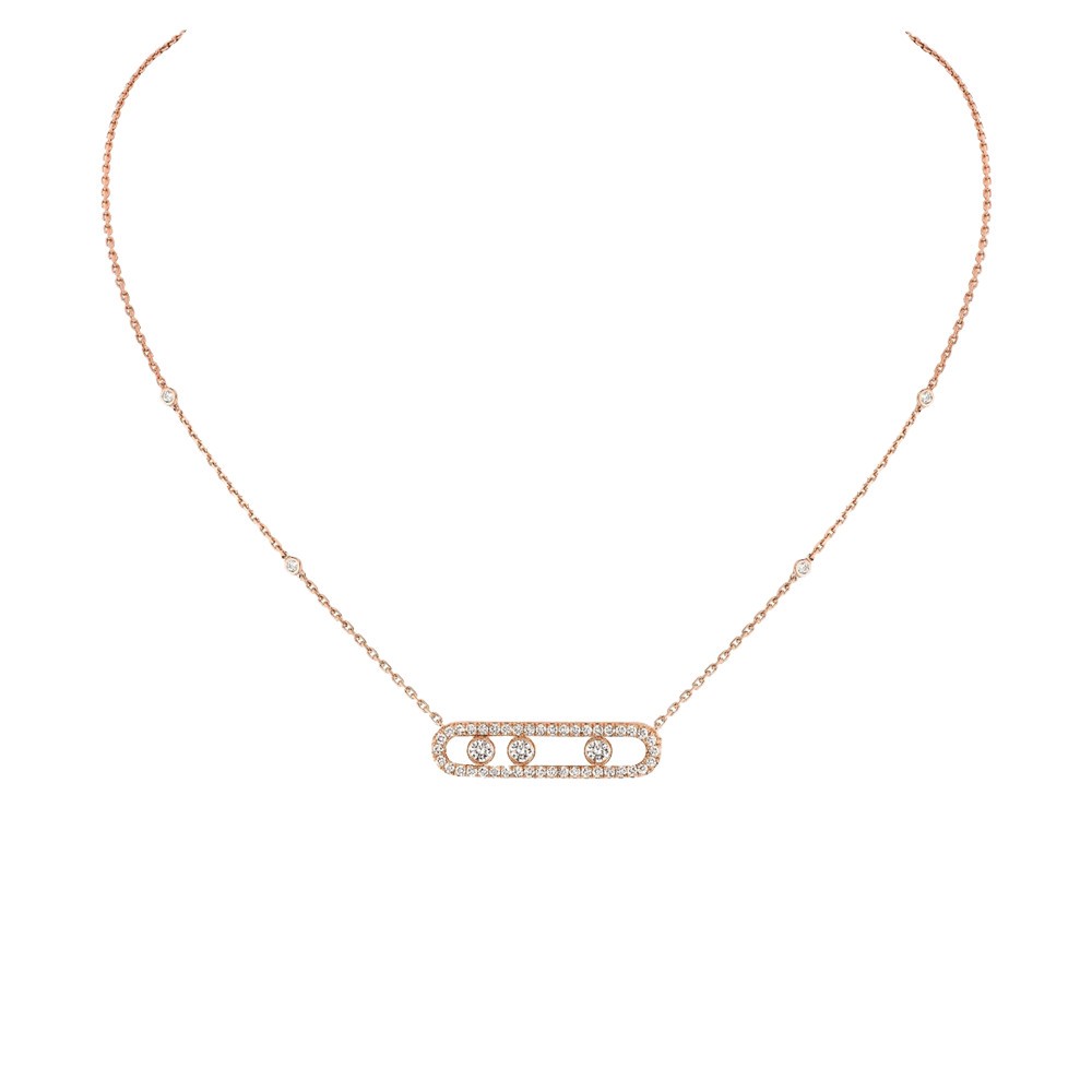 Collier Messika Move Pavé en or rose et diamants