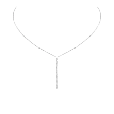 Collier Messika Gatsby Barrette verticale en or blanc et diamants