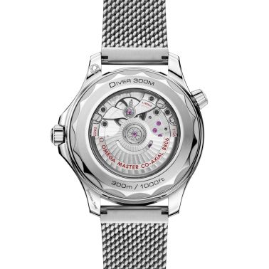 Omega Seamaster Diver 300m Co-Axial Master Chronometer black dial mesh steel bracelet 42 mm
