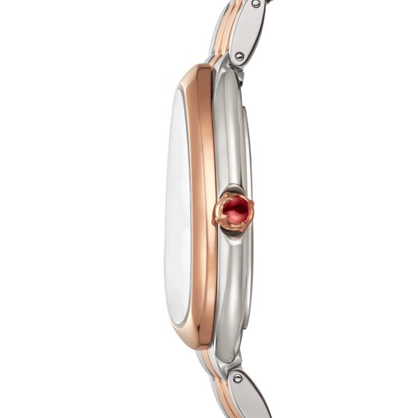Bulgari Serpenti Seduttori quartz watch white opaline dial steel and rose gold bracelet 33 mm 103277