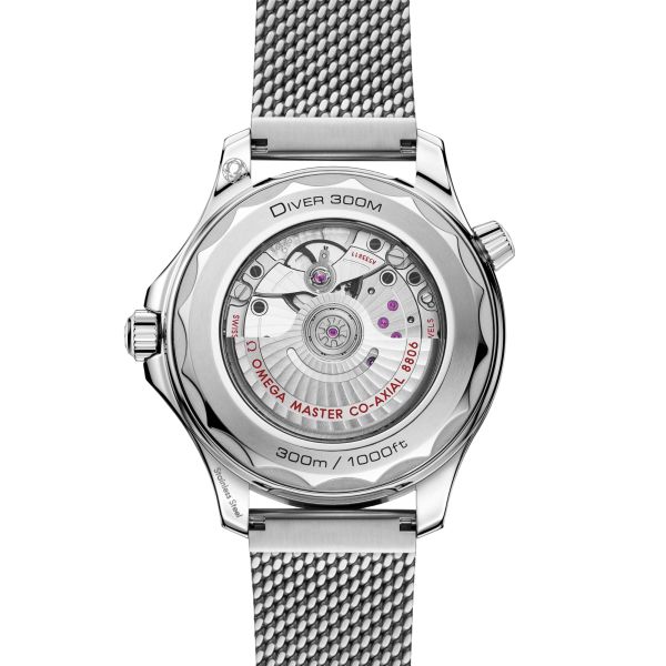 Omega Seamaster Diver 300m Co-Axial Master Chronometer steel dial mesh steel bracelet 42 mm