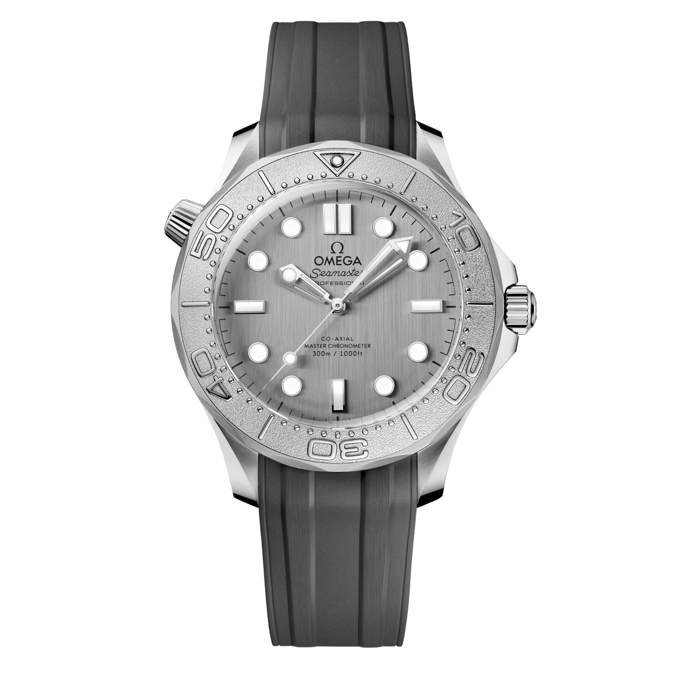 Montre Omega Seamaster Diver 300m Co-Axial Master Chronometer cadran acier bracelet caoutchouc 42 mm