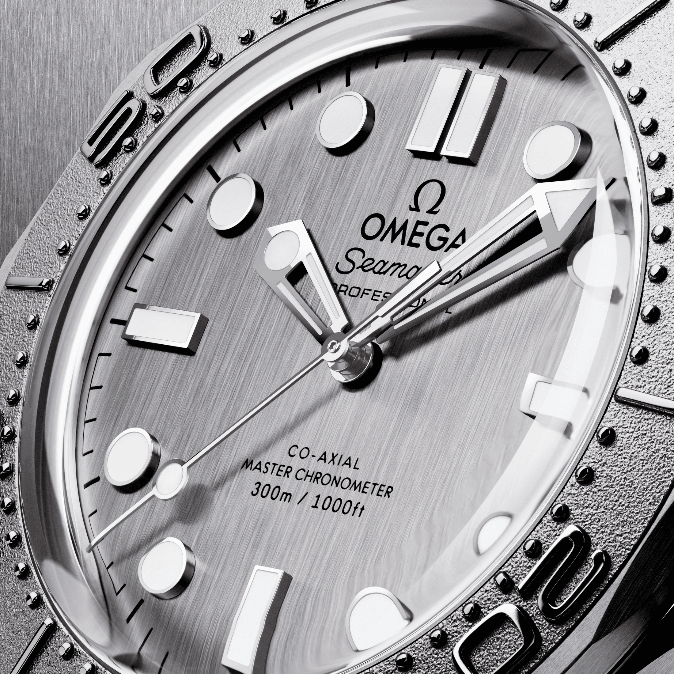 Montre Omega Seamaster Diver 300m Co-Axial Master Chronometer cadran acier bracelet caoutchouc 42 mm