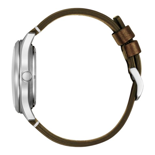 Montre Citizen Crystal 7 Mechanical Day Date automatique cadran vert bracelet cuir 40 mm