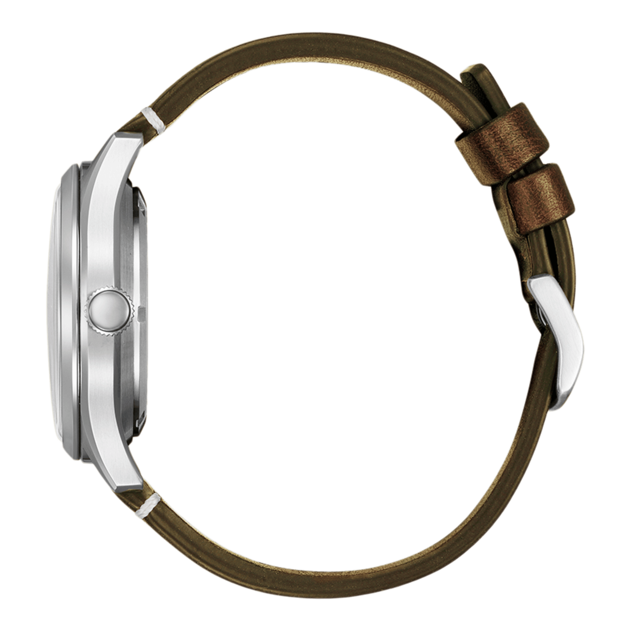 Citizen Crystal 7 Mechanical Day Date automatic green dial leather strap 40 mm