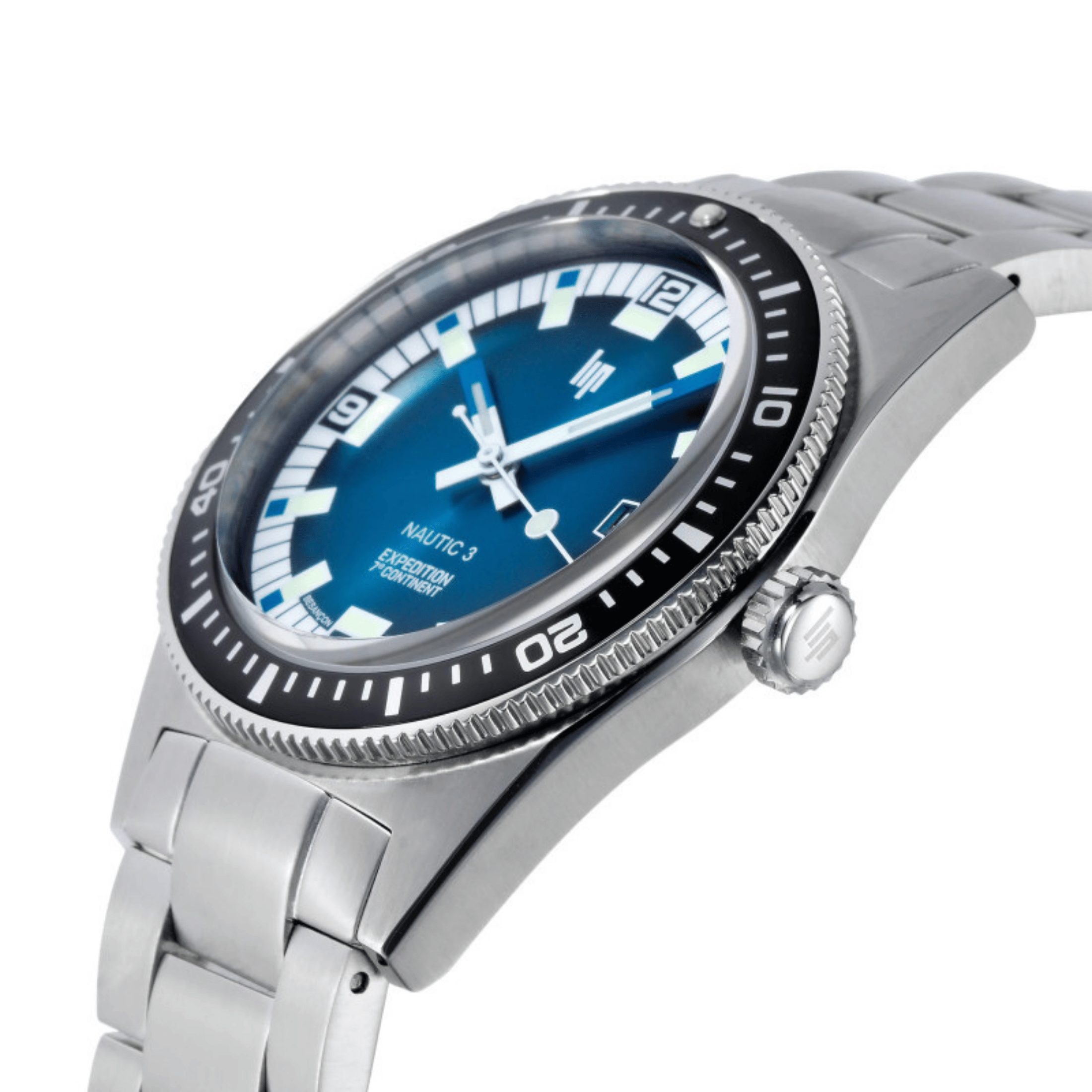 Lip Nautic 3 "7ème Continent" automatic blue dial steel bracelet 39 mm