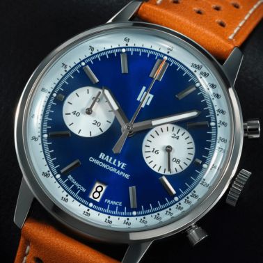 Lip Rallye meca-quartz blue dial brown leather strap 39 mm