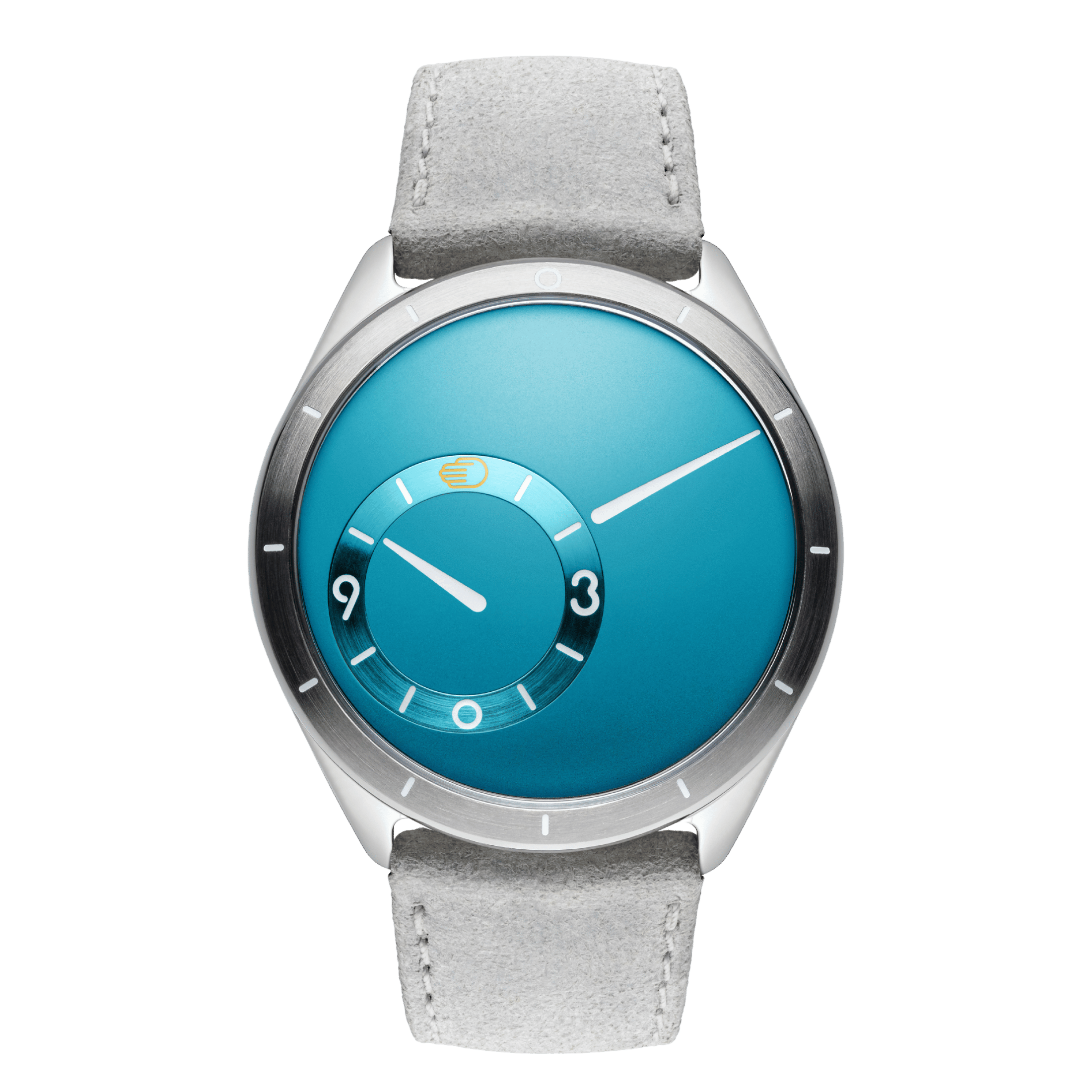 Ressence TYPE 9 Aqua titanium automatic blue dial leather strap 39 mm