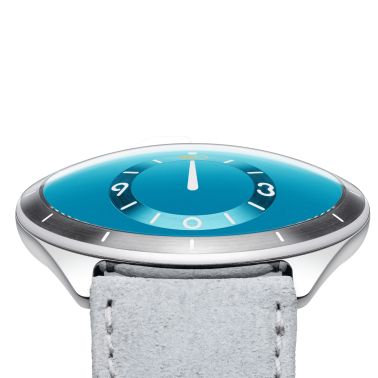 Ressence TYPE 9 Aqua titanium automatic blue dial leather strap 39 mm