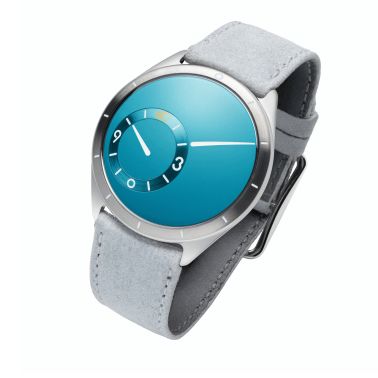 Montre Ressence TYPE 9 Aqua titane automatique cadran bleu bracelet cuir 39 mm